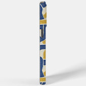 Abstract Gebogen Doolhof – Blauwe en Gouden Elegan Case-Mate iPhone Case (Achterkant / Rechts)