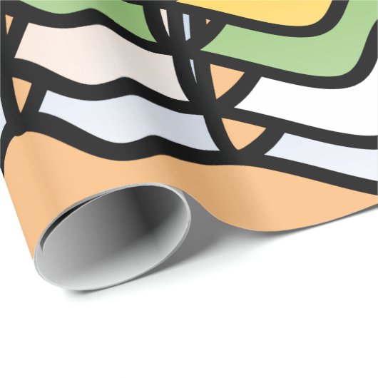 Abstract, gebogen opvulpapier cadeaupapier (Rol Hoek)