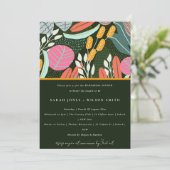 Abstract gebold tropisch botanisch repetitief dine kaart (Staand voorkant)