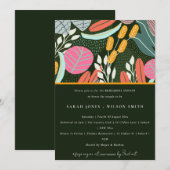 Abstract gebold tropisch botanisch repetitief dine kaart (Voorkant / Achterkant)