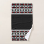 Abstract gebold zwart-rood geometrisch patroon bad handdoek (Handdoek)