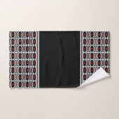Abstract gebold zwart-rood geometrisch patroon bad handdoek (Handdoek)