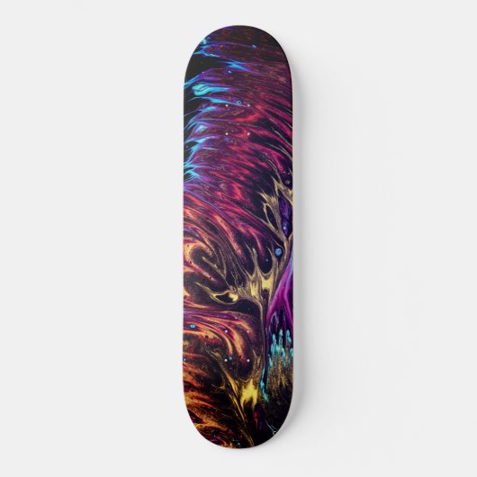 Abstract Geborsteld Schilderen Vlammende Kleuren S Persoonlijk Skateboard (Voorkant)