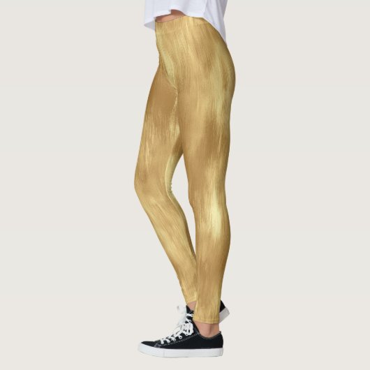 Abstract Geborstelde Goud Textuur Leggings (Links)