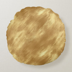 Abstract Geborstelde Goud Textuur Rond Kussen