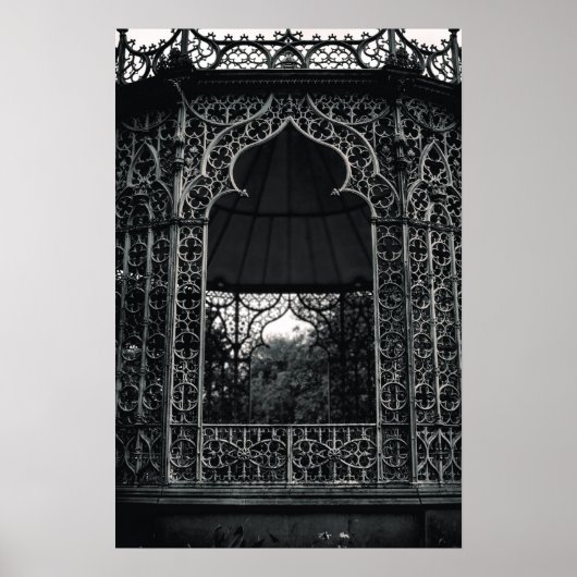 Abstract gebouw zwart-wit poster (Voorkant)