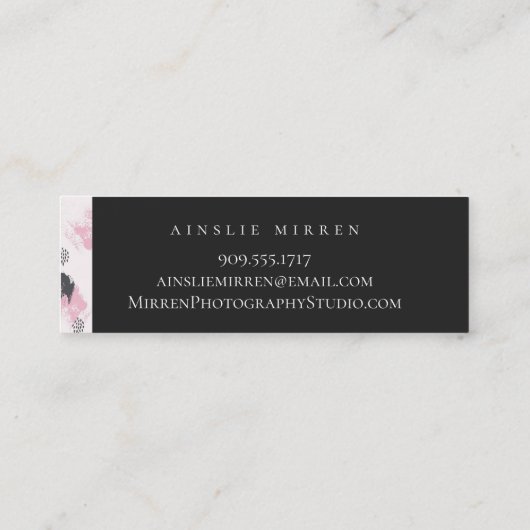 Abstract gebrand mini visitekaartje (Achterkant)