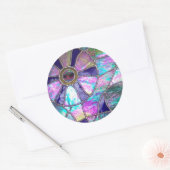 Abstract gebrandschilderd glas Chameleon Eye Ronde Sticker (Envelop)