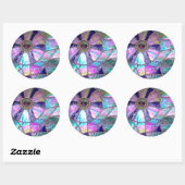 Abstract gebrandschilderd glas Chameleon Eye Ronde Sticker (Vel)