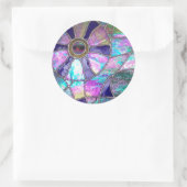 Abstract gebrandschilderd glas Chameleon Eye Ronde Sticker (Tas)
