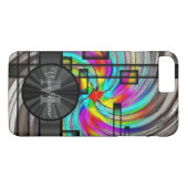 Abstract gebrandschilderd glas en monogram Case-Mate iPhone case (Achterkant (Horizontaal))