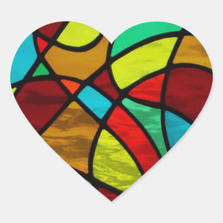 Abstract gebrandschilderd glas "Love Heart" sticke Hart Sticker
