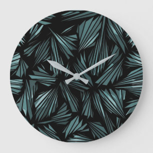 Abstract Gebroken Glas Blauwe Patroon Grote Klok