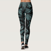 Abstract Gebroken Glas Blauwe Patroon Leggings (Achterkant)