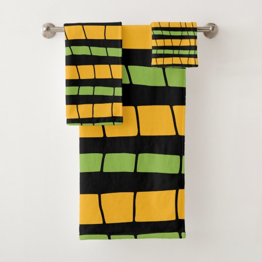 Abstract gebroken strepen bad handdoek (Insitu)