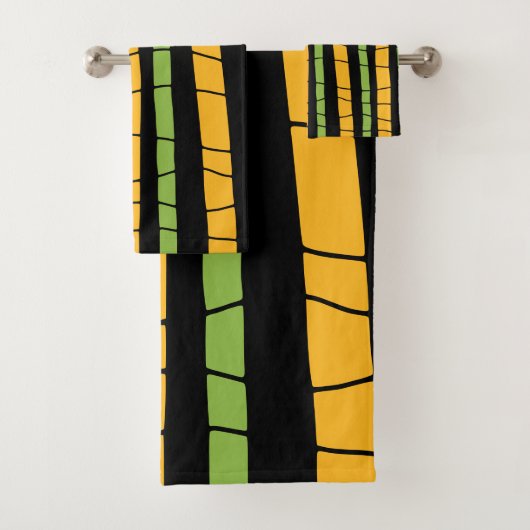 Abstract gebroken strepen bad handdoek (Insitu)