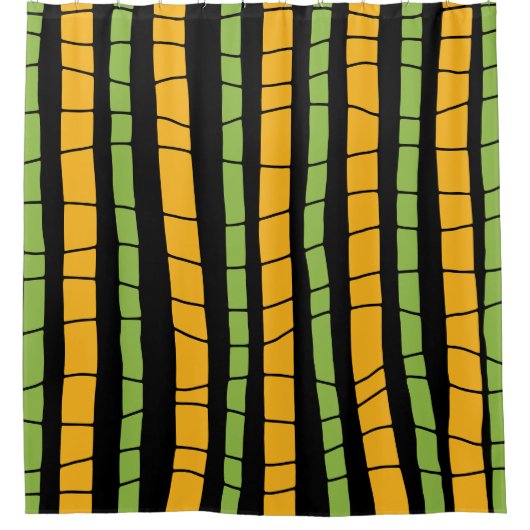 Abstract gebroken strepen douchegordijn (Voorkant)
