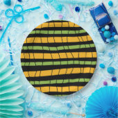 Abstract gebroken strepen papieren bordje (Feest)