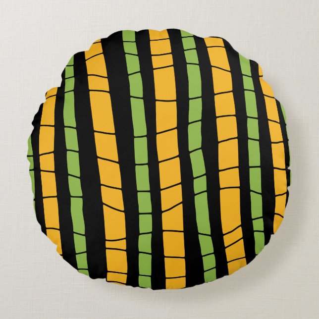 Abstract gebroken strepen rond kussen (Voorkant)
