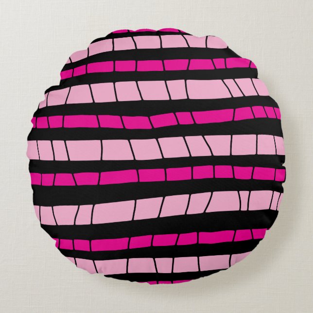 Abstract gebroken strepen rond kussen (Voorkant)