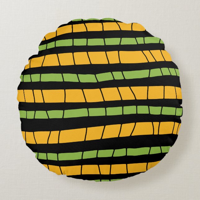 Abstract gebroken strepen rond kussen (Voorkant)