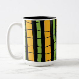 Abstract gebroken strepen tweekleurige koffiemok
