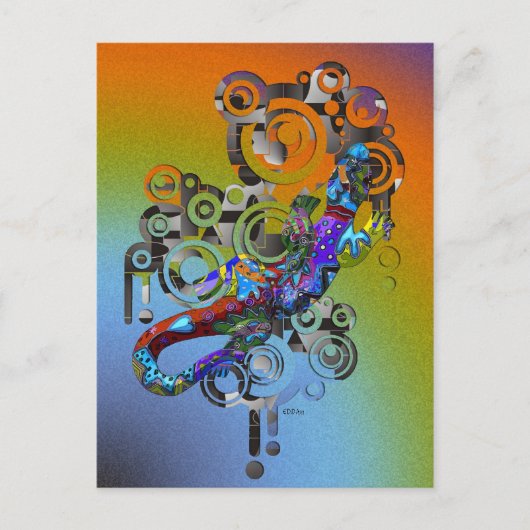 abstract Gecko Briefkaart (Voorkant)