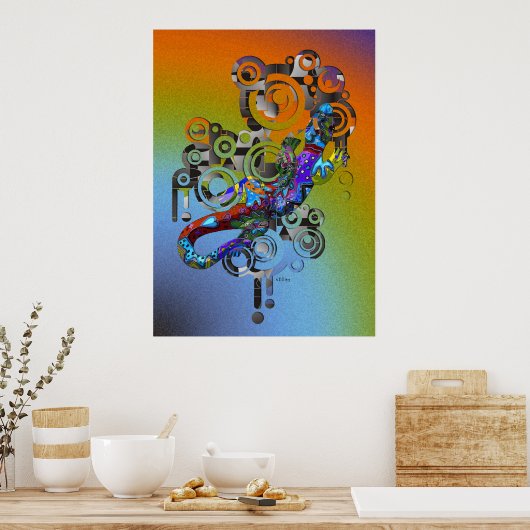 abstract Gecko Poster (Keuken)