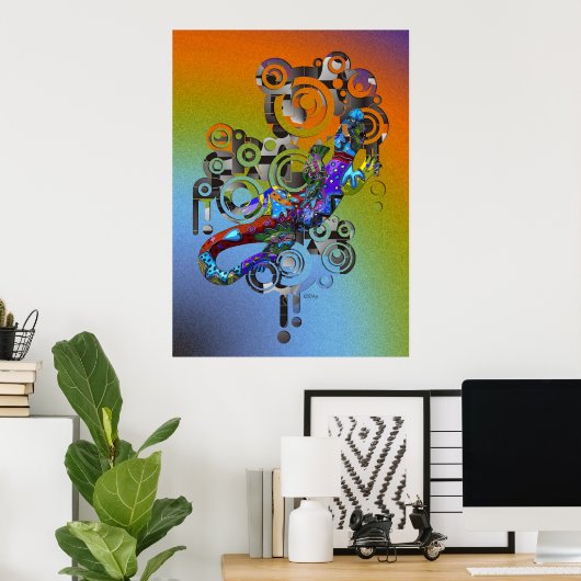 abstract Gecko Poster (Thuiskantoor)