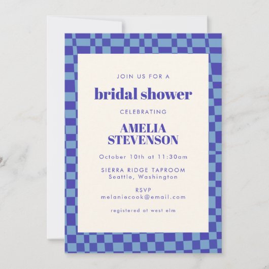 Abstract Gecontroleerd Blauw Vrijgezellenfeest Ret Kaart (Voorkant)