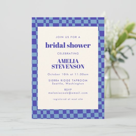 Abstract Gecontroleerd Blauw Vrijgezellenfeest Ret Kaart (Staand voorkant)