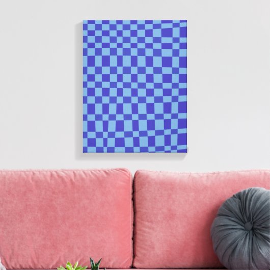 Abstract Gecontroleerd patroon van vormen in blauw Canvas Afdruk (Insitu (Woonkamer))