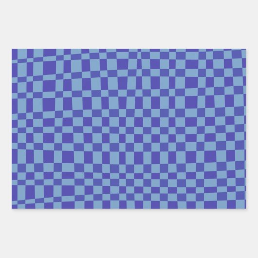 Abstract Gecontroleerd patroon van vormen in blauw Inpakpapier Vel (Voorkant)