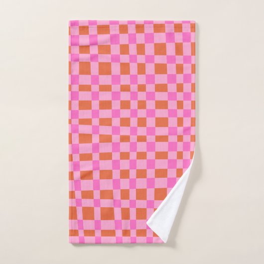 Abstract Gecontroleerd patroon van Vormen in Roze Bad Handdoek (Handdoek)