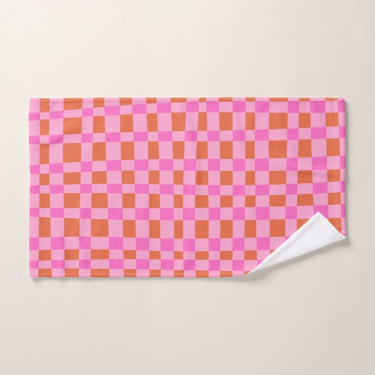 Abstract Gecontroleerd patroon van Vormen in Roze Bad Handdoek (Handdoek)