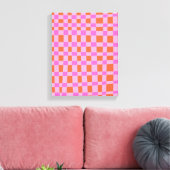 Abstract Gecontroleerd patroon van Vormen in Roze Canvas Afdruk (Insitu (Woonkamer))