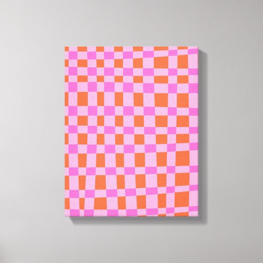 Abstract Gecontroleerd patroon van Vormen in Roze Canvas Afdruk (Voorkant)