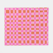 Abstract Gecontroleerd patroon van Vormen in Roze Fleece Deken (Voorkant (Horizontaal))