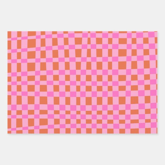 Abstract Gecontroleerd patroon van Vormen in Roze Inpakpapier Vel (Voorkant)