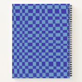 Abstract gecontroleerd patroonblauw aangepast rece notitieboek (Achterkant)