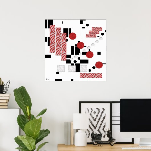 Abstract gedeelte afdrukken poster (Thuiskantoor)