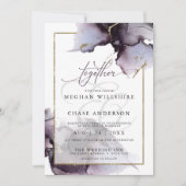 Abstract Gedempt Amethyst Heide Paars Trouwfeest Kaart (Voorkant)