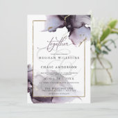 Abstract Gedempt Amethyst Heide Paars Trouwfeest Kaart (Staand voorkant)