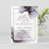 Abstract Gedempt Amethyst Heidepaars Huwelijksuitn Kaart (Staand voorkant)