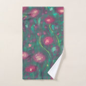 Abstract gedempte rode rozen bad handdoek (Handdoek)