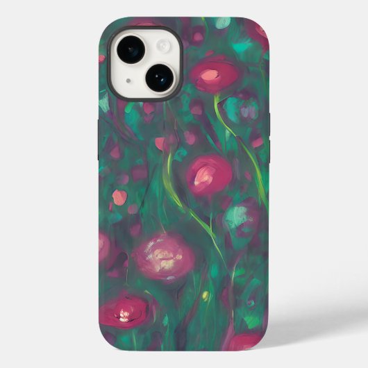 Abstract gedempte rode rozen Case-Mate iPhone case (Achterkant)