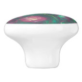 Abstract gedempte rode rozen  keramische knop (Zijkant)
