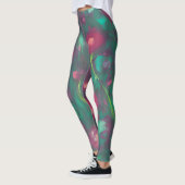 Abstract gedempte rode rozen  leggings (Links)