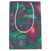 Abstract gedempte rode rozen medium cadeauzakje (Voorkant)