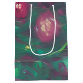 Abstract gedempte rode rozen  medium cadeauzakje (Achterkant)